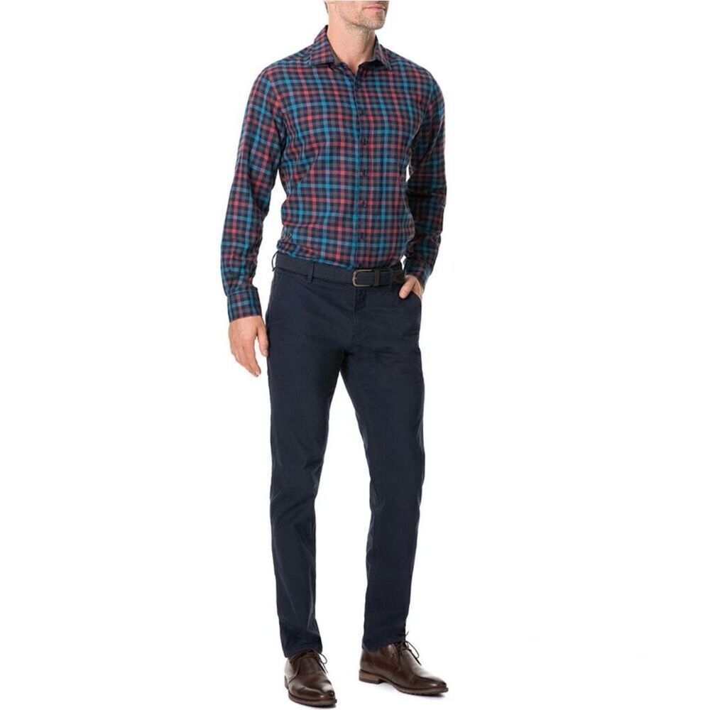 ✨Rodd & Gunn Stanaway Sports Fit Sz Large Shirt Bordeaux✨